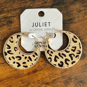 Juilet by Crystal Avenue Leather Animal Print Earrings